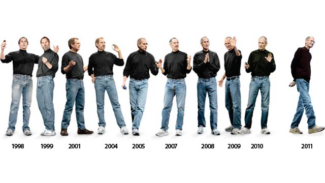 A montage of Steve's outfits since his return to Apple
