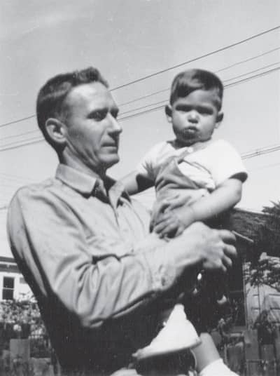 1957 - Paul Jobs and his young son Steve, age 2