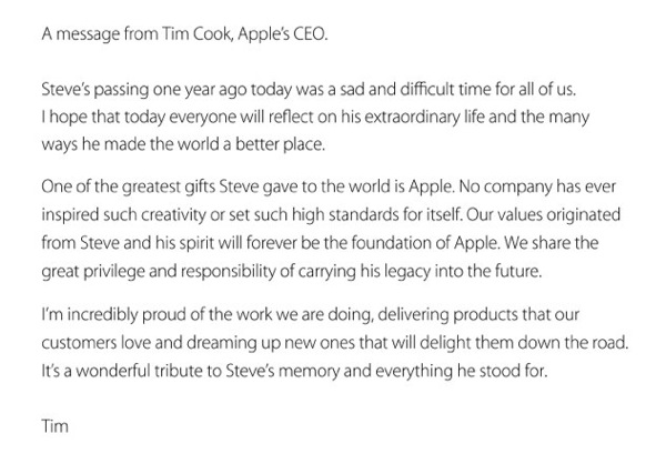 Tim Cook's letter