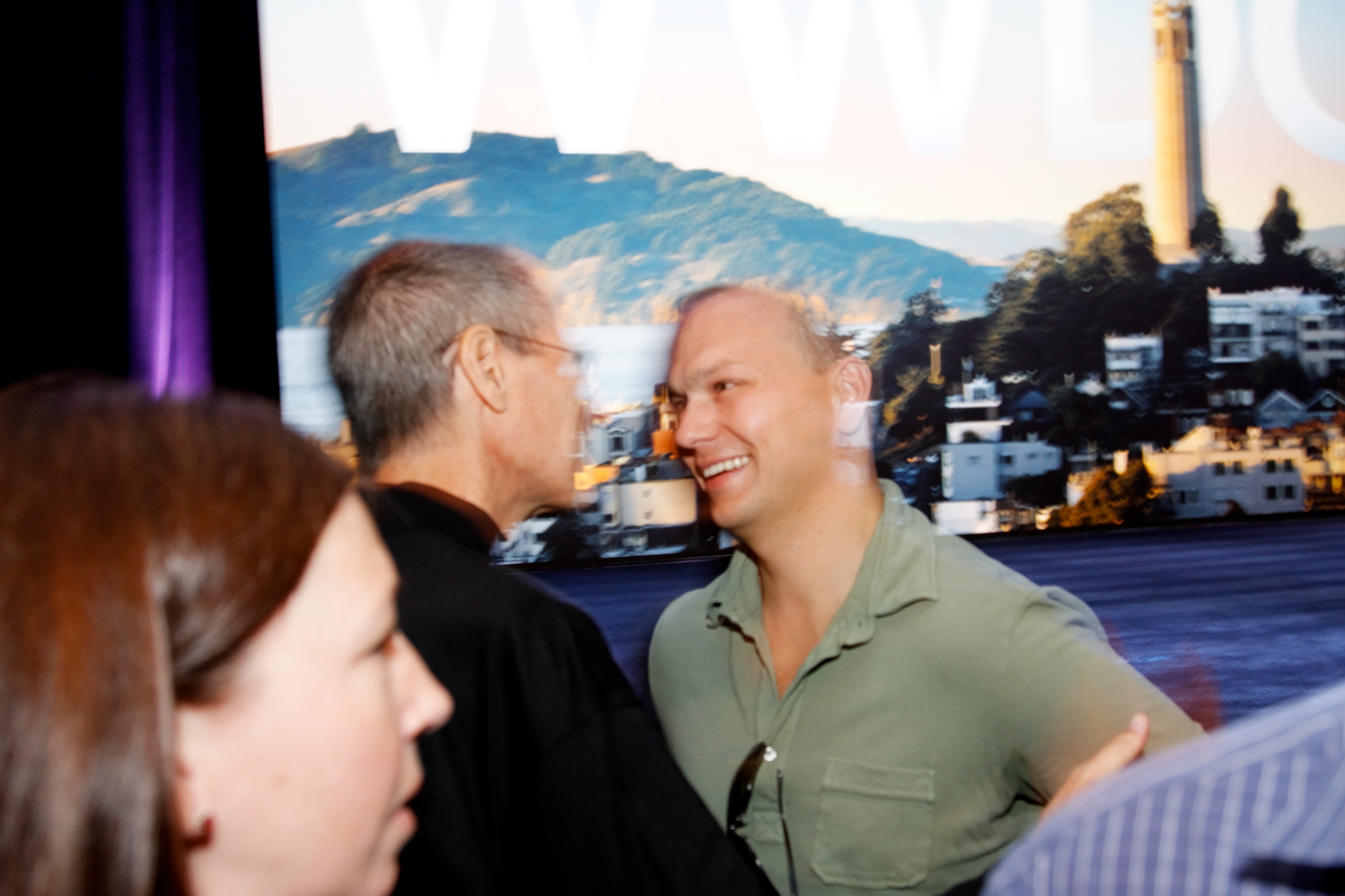Steve Jobs and Tony Fadell after the WWDC keynote, 9 May 2008