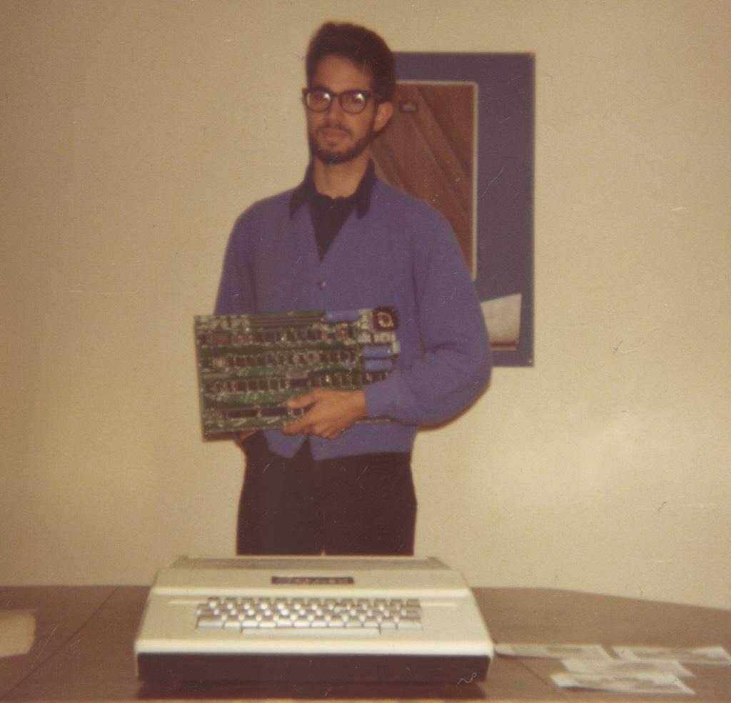 Bill Fernandez with the Apple I, 1978