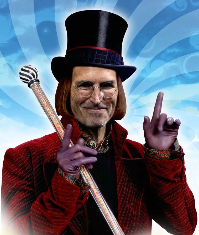 Steve Jobs as Willy Wonka